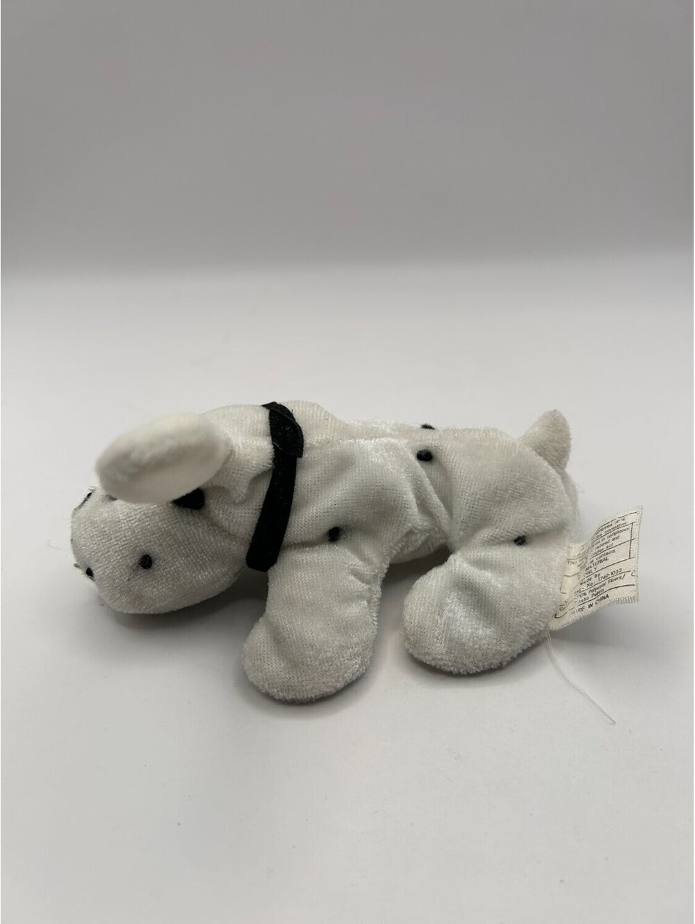 Vintage Gund Dalmatian Dog Black White Polka Dot Puppy Plush Beanbag Toy Small